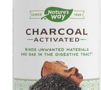 Nature’s Way Activated Charcoal, Binds Unwanted Materials and Gas*, 560mg per Serving, 360 Capsules