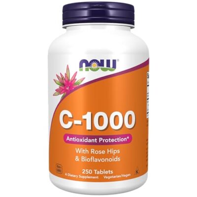 NOW Supplements, Vitamin C-1,000 with Rose Hips & Bioflavonoids, Antioxidant Protection*, 250 Tablets (Pack of 1)