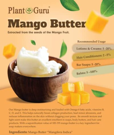 Raw Mango Butter 8 oz. - 100% Pure Natural Unrefined - Great for Skin, Body and Hair Growth. DIY Soap Making, Body Butter, Lotions and Creams. - Image 6