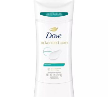 Dove Deodorant 2.6 Ounce Anti-Perspirant Sensitive Stick, 3 Pack, Unscented