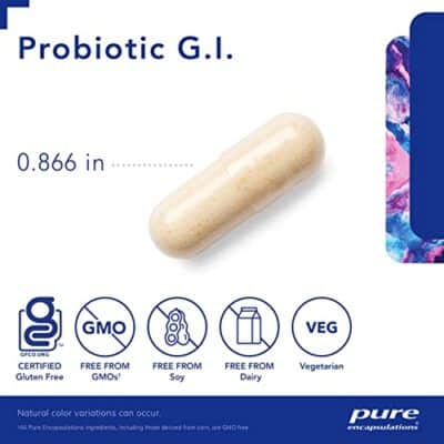 Pure Encapsulations Probiotic G.I. - Shelf Stable Probiotic for Intestinal Health & Gastrointestinal Support - with Lactobacillus & Bifidobacterium Probiotic - 60 Capsules - Image 3