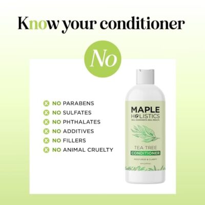 Tea Tree Conditioner for Dry Hair - Tea Tree Oil Conditioner for Oily Hair and Sulfate Free Conditioner for Dry Hair - Cleansing Conditioner and Tea Tree Dry Scalp Care with Tea Tree Oil for Hair - Image 8