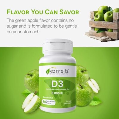 EZ Melts Dissolvable Vitamin D3 5,000 IU, Sugar-Free, 3-Month Supply - Image 3