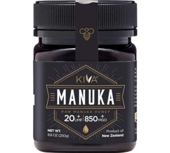 Kiva Raw Manuka Honey UMF 20+ | MGO 850+ | 100% Pure New Zealand Honey (8.8oz/250g BPA-Free Jar) | UMF and MGO Certified | GMO-Free | Traceable