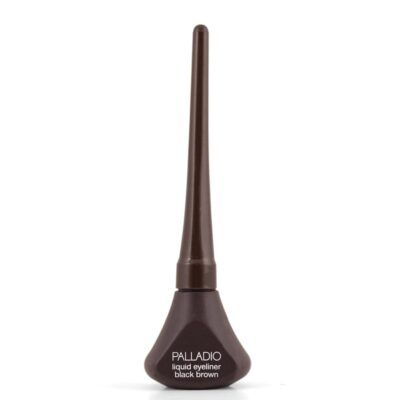 Palladio Liquid Eyeliner, Highly Pigmented and Waterproof Eyeliner, For Intense Eye Definition, Smear-proof Eyeliner Liquid, Includes Easy Grip Wand and Felt Tip Eyeliner Applicator, Black Brown