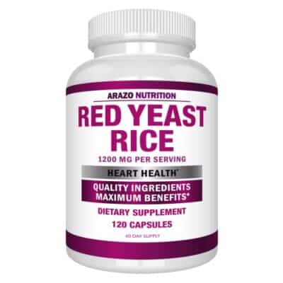 Arazo Nutrition Red Yeast Rice Extract 1200 MG ? Citrinin Free Supplement ? Vegetarian 120 Capsules