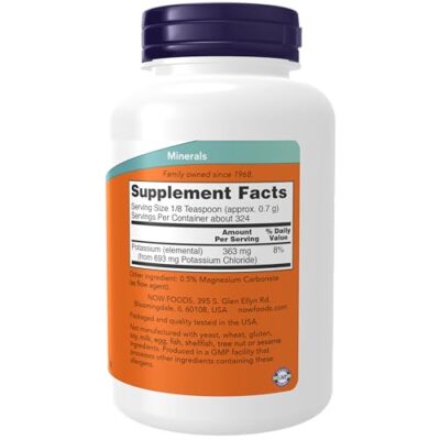 NOW Supplements, Potassium Chloride Powder, Certified Non-GMO, Essential Mineral*, 8-Ounce - Image 2