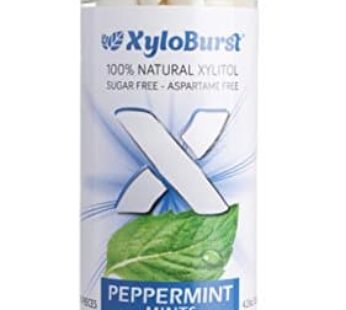 XyloBurst – Xylitol Mints | Sugar Free Breath Mints for Oral Health | Gluten Free, Vegan, Keto Friendly | Aspartame Free Mints | Peppermint | 200 Count Jar