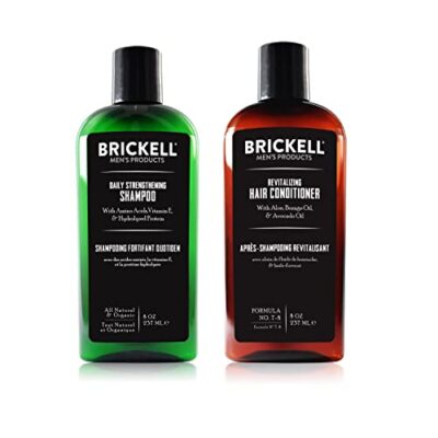 Brickell Men's Daily Revitalizing Hair Care Routine, Shampoo and Conditioner Set For Men, Mint and Tea Tree Oil Shampoo, Strength and Volume Enhancing Conditioner, Natural and Organic, Gift Set - Image 2