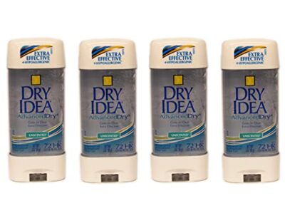 Dry Idea Roll On Anti-Perspirant & Deodorant, Advanced Dry, Unscented Hypo-Allergenic, 3-Ounce Tubes (Pack of 4)