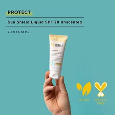 MyCHELLE Dermaceuticals Sun Shield SPF 28 Unscented (2.3 Fl Oz) - Soothing Reef Safe Sunscreen with Vitamin E and Aloe - TSA Approved. Liquid Zinc Sunscreen for Face and Body - Image 2