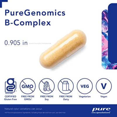 Pure Encapsulations PureGenomics B-Complex - Broad Spectrum B Vitamin Support for Genetic Expression, Cellular Function, Hormone Production & Energy Metabolism* - with Vitamin B12 & B6-120 Capsules - Image 3