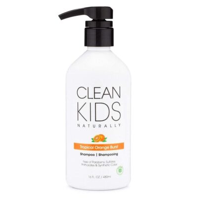 Clean Kids Naturally Tropical Orange Burst Shampoo, All-Natural, Gluten-free, Vegan, and Cruelty-free, Paraben-free, 16 oz (1 Bottle)