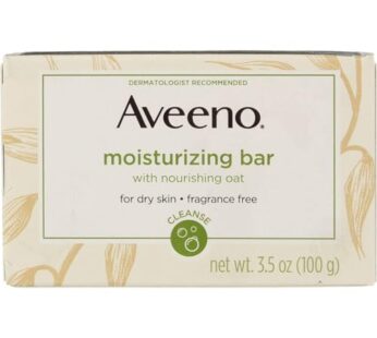 Aveeno Gentle Moisturizing Bar Facial Cleanser with Nourishing Oat for Dry Skin, Fragrance-free, Dye-Free, & Soap-Free, 3.5 oz (Pack of 4)