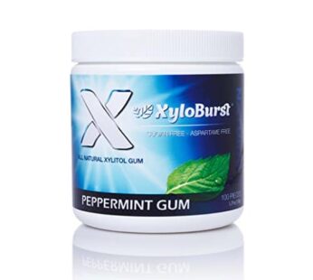 XyloBurst Gum | Xylitol Chewing Gum | Sugar Free, Gluten Free, Keto Friendly | Aspartame Free Gum For Oral Health | Peppermint | 100-Count Jar