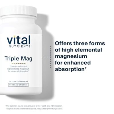 Vital Nutrients Triple Magnesium Complex | Vegan Magnesium Glycinate, Malate & Oxide 250mg | Easily Absorbed Magnesium Supplement for Stress, Muscle, Heart, Bone Support | 90 Capsules - Image 7