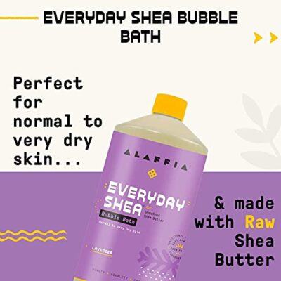 Alaffia Everyday Shea Bubble Bath, Soothing Support for Deep Relaxation and Soft Moisturized Skin | Made with Fair Trade Shea Butter | Cruelty Free | No Parabens | Vegan, Lavender 32 Fl Oz - Image 6