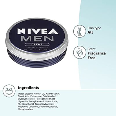 NIVEA Men Creme - Multipurpose Cream for Men - Face, hand and Body Lotion - 5.3 oz. Tin - Image 7