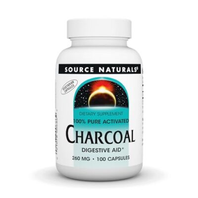 Source Naturals Charcoal - 100% Pure Activated, Digestive Aid - 100 Capsules