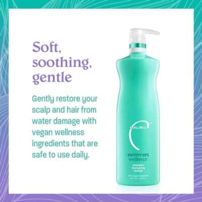 Malibu C Swimmers Wellness Shampoo - Chlorine Shampoo for Swimmers to Combat Dry, Brittle Hair - Restores Texture Affected by Pool Elements - Sulfate Free Hair Care (33.8 oz) - Image 5