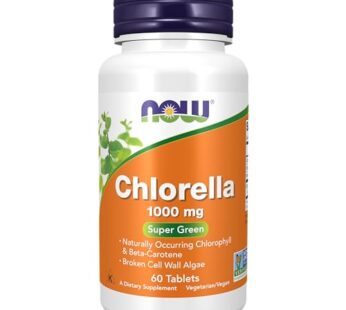 NOW Supplements, Chlorella 1000 mg with naturally occurring Chlorophyll, Beta-Carotene, mixed Carotenoids, Vitamin C, Iron and Protein, 60 Tablets