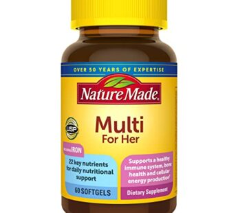 Nature Made Multivitamin For Her, Womens Multivitamin for Daily Nutritional Support, Multivitamin for Women, 60 Softgels, 60 Day Supply