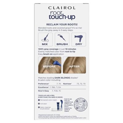 Clairol Root Touch-Up by Nice'n Easy Permanent Hair Dye, 7 Dark Blonde Hair Color, Pack of 1 - Image 2