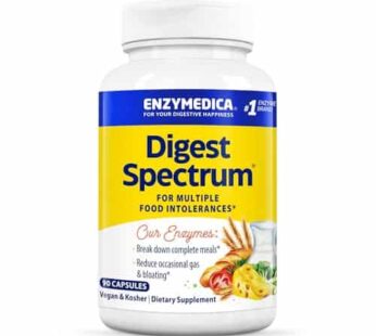 Enzymedica Digest Spectrum, Digestive Enzymes for Multiple Food Intolerances, Offers Fast-Acting Gas & Bloating Relief, 90 Capsules FFP