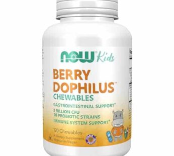 NOW Supplements, BerryDophilus? with 2 Billion, 10 Probiotic Strains, Xylitol Sweetened, Strain Verified, 120 Chewables, packaging may vary