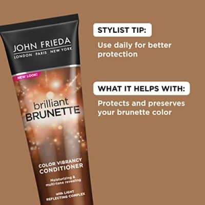 John Frieda Brilliant Brunette Multi-Tone Revealing Color Protecting Conditioner, for maintaining Color Treated Hair, Anti-Fade Conditioner, 8.45 oz, with Sweet Almond Oil and Crushed Pearls - Image 3