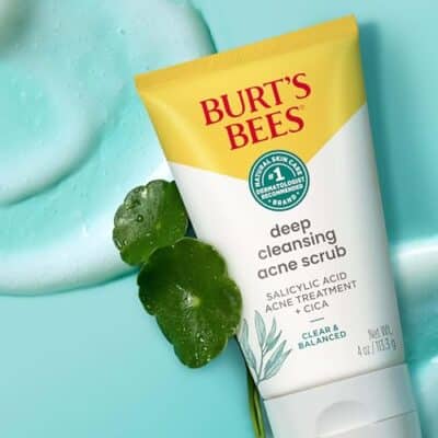Burt?s Bees Clear and Balanced Deep Cleansing Acne Scrub, Salicylic Acid Acne Treatment with Cica, Facial Cream Exfoliator Helps Unclog Pores and Reduce Acne, 4 Oz - Image 10