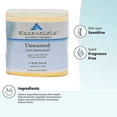 Clearly Natural Glycerine Bar Soap, Unscented, 3 Count, 4 oz each (876872362) - Image 4