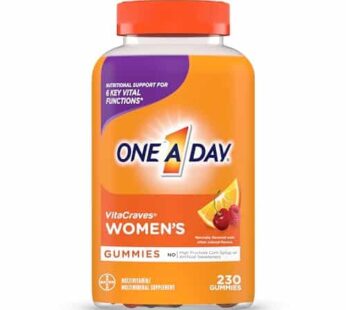 One A Day Women?s Multivitamin Gummies, Supplement with Vitamin A, Vitamin C, Vitamin D, Vitamin E and Zinc for Immune Health Support, Calcium & more, Orange, 230 count, Fruity