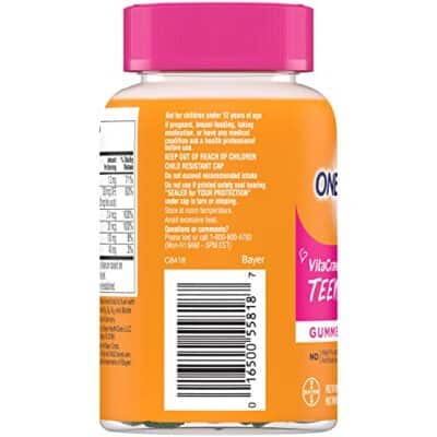 One A Day Teen for Her Multivitamin Gummies, Gummy Multivitamins with Vitamin A, C, D, E and Zinc for Immune Health Support, Physical Energy & more, 60 Count - Image 2