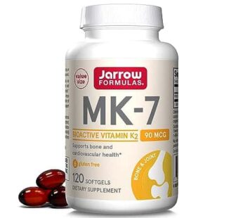 Jarrow Formulas MK-7 90 mcg – Bioactive Form of Vitamin K2 – 120 Servings (Softgels) – For Bone & Cardiovascular Health – Vitamin K2 MK-7 Dietary Supplement – K2 Vitamin Supplement MK-7 – Gluten Free