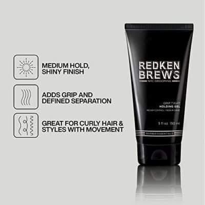 Redken Brews Holding Gel For Men | Men's Hair Gel | Medium Hold Styling | Medium Shine | Flake-Free, No Crunch Styling | For All Hair Types, Great For Curly Hair |5 Fl Oz - Image 3