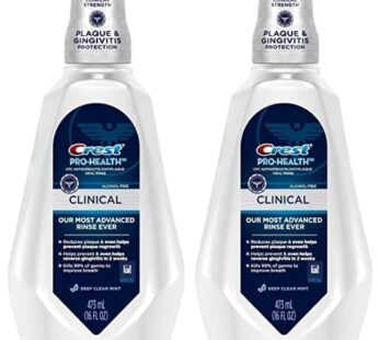 Crest Pro-Health Clinical CPC Antigingivitis/Antiplaque Oral Rinse Deep Clean Mint, Clean Mint 473 ml (Pack of 2)