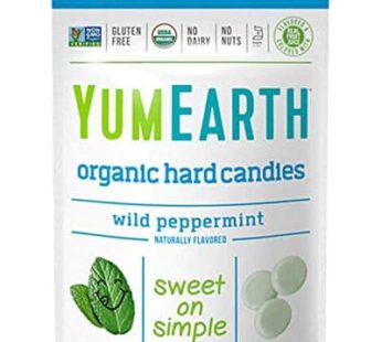 Yummy Earth Organic Wild Peppermint Candy Drops, 3.3 Ounce