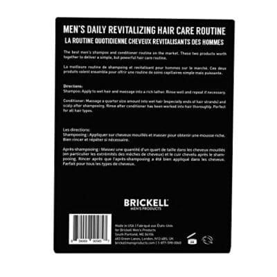 Brickell Men's Daily Revitalizing Hair Care Routine, Shampoo and Conditioner Set For Men, Mint and Tea Tree Oil Shampoo, Strength and Volume Enhancing Conditioner, Natural and Organic, Gift Set - Image 3