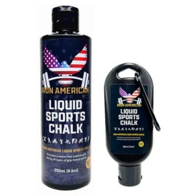 IRON AMERICAN Liquid Chalk - No-Mess Long-Lasting Grip Chalk for Weightlifting, Gymnastics, Rock Climbing, and Fitness Training - Combo 250ml + 50ml Travel - Advanced Hand Chalk for Gym