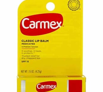 Carmex Classic Lip Balm, Lip Protectant Sunscreen SPF 15, 0.15 oz (Pack of 12)