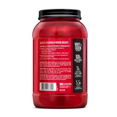 BSN SYNTHA-6 Isolate Protein Powder, Chocolate Protein Powder with Whey Protein Isolate, Milk Protein Isolate, Flavor: Chocolate Milkshake, 24 Servings - Image 9