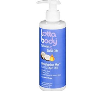 Lottabody, Coconut Oil and Shea Moisturize Me Curl & Style Milk, Defines Curls, Anti Frizz, Adds Moisture & Shine 8 Fl Oz
