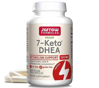 Jarrow Formulas 7-Keto  100 mg, Dietary Supplement for Fatty Acid and Carbohydrate Metabolism Support, 30 Veggie Capsules, 15-30 Day Supply