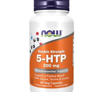 NOW Supplements, 5-HTP (5-hydroxytryptophan) 200 mg, Double Strength, Neurotransmitter Support*, 60 Veg Capsules