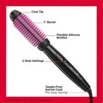 REVLON Silicone Bristle Heated Hair Styling Brush, Black, 1 inch barrel - Image 4