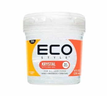 Eco Style Krystal Styling Gel – Adds Body and Shine to all Styles – Moisturizes and Maintains Healthy Hair – Strong, Weightless Hold – Ideal for any Hair Type and Color – Leaves No Residue – 8 oz