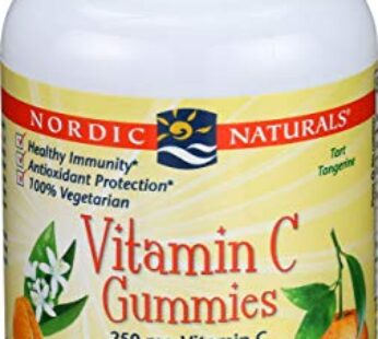 Nordic Naturals Vitamin C Gummies, Tart Tangerine – 60 Gummies – 250 mg Vitamin C – Immune Support, Antioxidant Protection, Child Growth & Development – Non-GMO, Vegan – 30 Servings