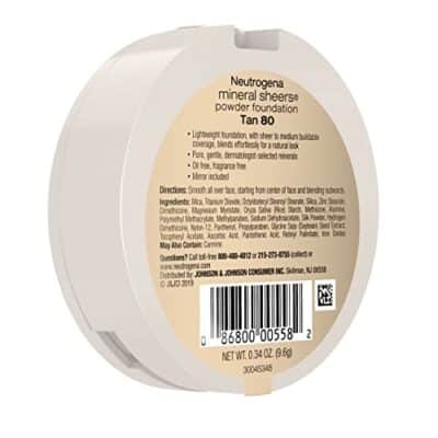 Neutrogena Mineral Sheers Compact Powder Foundation, Lightweight & Oil-Free Mineral Foundation, Fragrance-Free, Tan 80,.34 oz (Pack of 2) - Image 16
