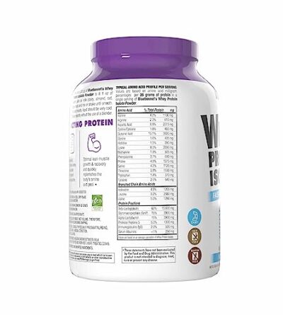 BlueBonnet Nutrition Whey Protein Isolate Powder From Grass Fed Cows, 26g of Protein, No Sugar Added, Gluten & Soy free, kosher Dairy, 2 Lbs, 28 Servings, French Vanilla Flavor - Image 9